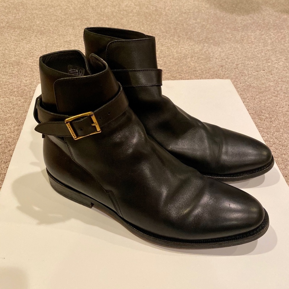 BURBERRY Mens Black Leather Boots Size 42EU / 9US